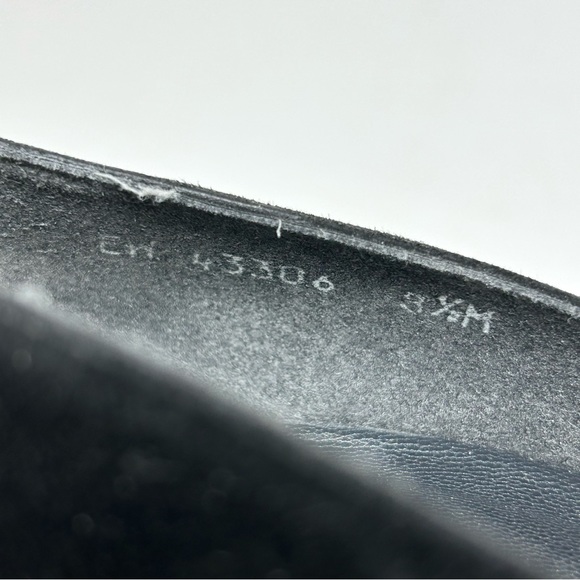 STUART WEITZMAN black suede, snakeskin, peep toe heels, made in Italy, size 8.5 - Picture 8 of 11